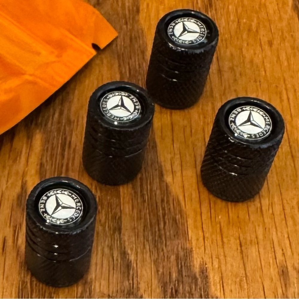 MERCEDES BENZ 4PCS Tire Caps Aluminum Alloy Valve Stem Cap Decorative Accessory
